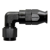 Fitting, PTFE 90° Forged Swivel, -12 AN JIC Female, Black