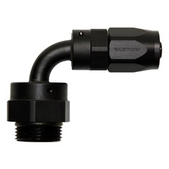 Hose Fitting, 90° Rubber -6 AN to M22x1.5 Male, Black