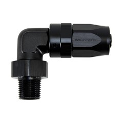 Fitting, 90° Rubber -8 » 3/8" MPT, BLACK