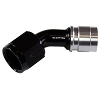 Fitting, PTFE 45° -8AN Female Crimp, BLK
