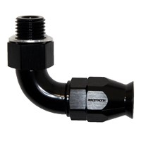 Fitting, PTFE 90° -6 AN Hose to M14x1.5, Black