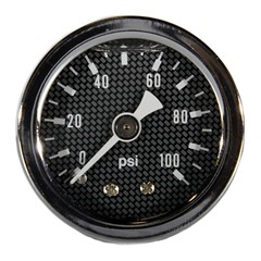 Gauge, 100PSI, 1.5" Liquid, CF/SILVER