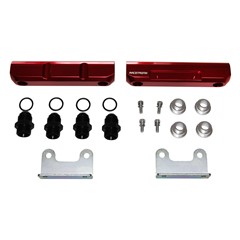 Fuel Rails, Billet Alm, Subaru EJ20, RED