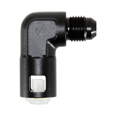 Adapter, 90° 3/8" Quick-Connect Female to -6 AN JIC Male, Black