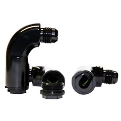 Adapter 90°, 5/16" Quick-Connect CL Female to -6 AN JIC Male, FF Black