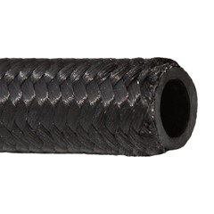 Hose, -8 Rubber, SS, Nylon Cover, BLK