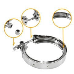 V-Band Clamp, W4 304SS 3.5" (89.7mm)