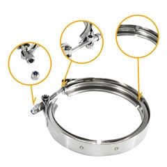 V-Band Clamp, W4 304SS 4.5" (115.1mm)